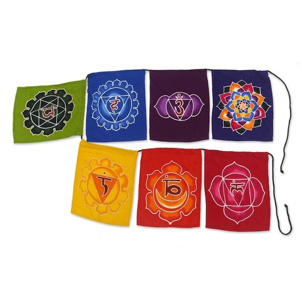 Alternate image for Hand-Painted Batik Rayon Bunting Old Chakra