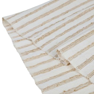Alternate image for Handmade Striped Cotton Blend Table Runner in Ivory  Brown Natural Bohemian
