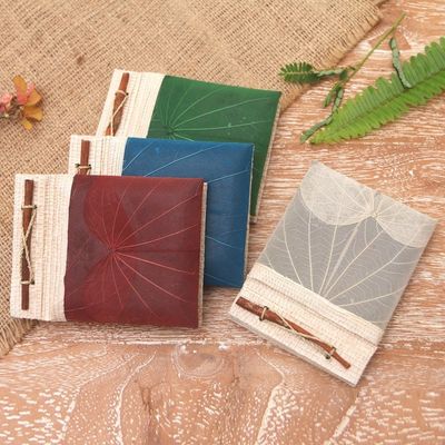 Alternate image for Natural Fiber Journals with Rice Paper Set of 4 Doodle a Day