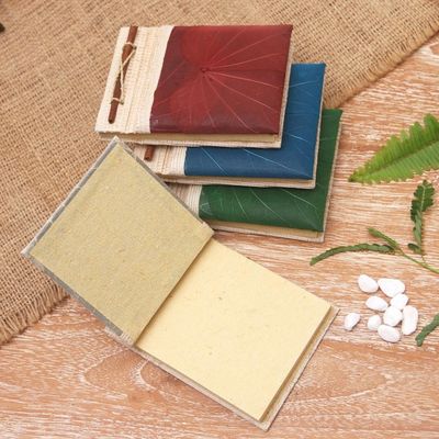 Alternate image for Natural Fiber Journals with Rice Paper Set of 4 Doodle a Day
