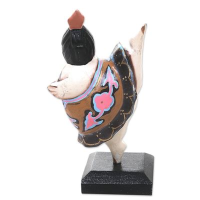 Alternate image for Artisan Crafted Wood Ballerina Statuette from Bali Ballet Dancer III