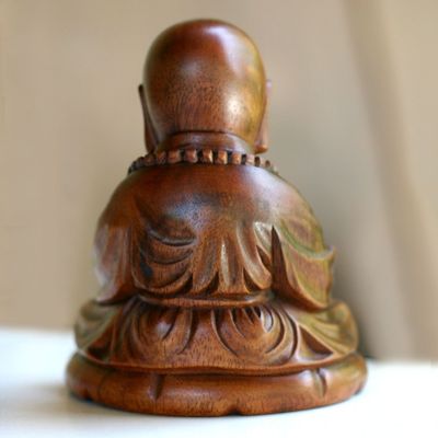 Alternate image for Unique Buddhism Wood Sculpture Little Buddha Praying