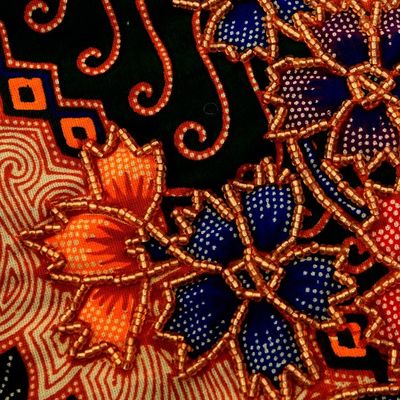 Alternate image for Batik Cotton Stocking in Midnight from Bali Parang Holiday