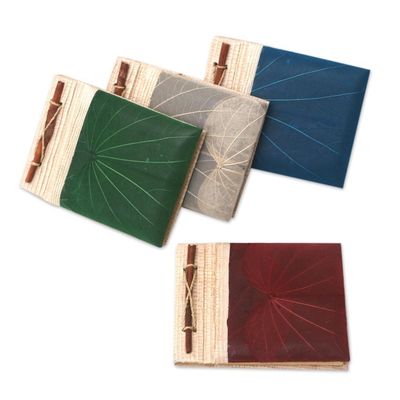 Alternate image for Natural Fiber Journals with Rice Paper Set of 4 Doodle a Day
