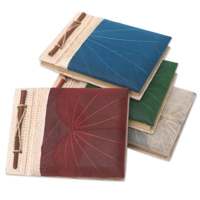 Alternate image for Natural Fiber Journals with Rice Paper Set of 4 Doodle a Day
