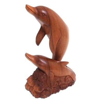 Alternate image for Carved Wood Sculpture Dolphin Generation