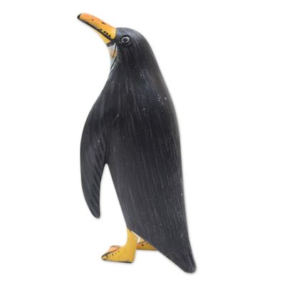 Alternate image for Hand Crafted Jempinis Wood Penguin Statuette Friendly Penguin