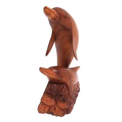 Alternate image for Carved Wood Sculpture Dolphin Generation