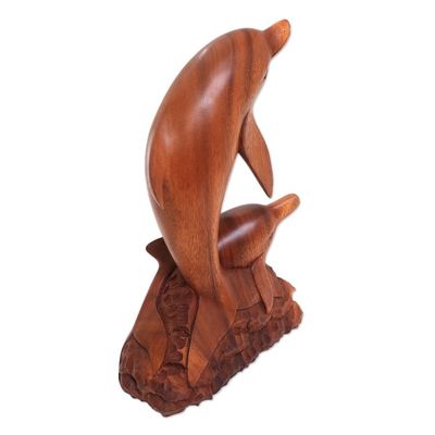 Alternate image for Carved Wood Sculpture Dolphin Generation