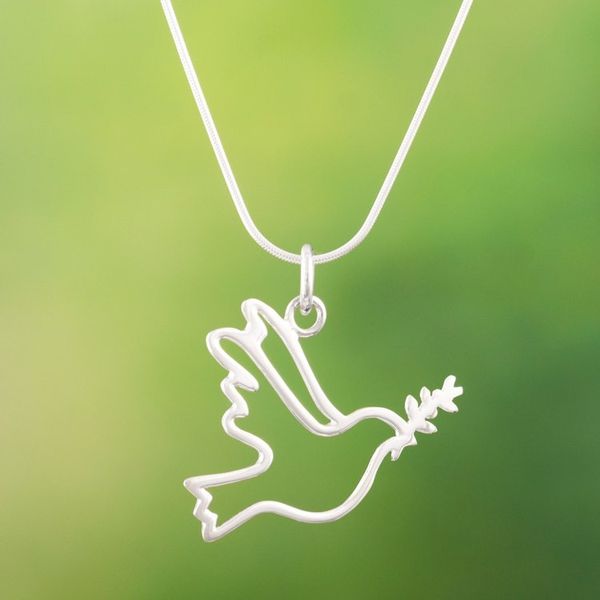 Alternate image for Sterling Silver Quechua Dove Necklace Quechua Dove