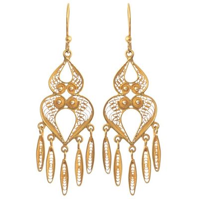 Alternate image for Chandelier Earrings in 24k Gold Plate Catacaos Cascade
