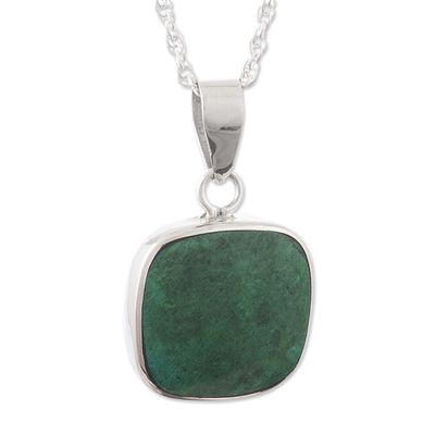 Alternate image for Chrysocolla and Sterling Silver Pendant Necklace Window