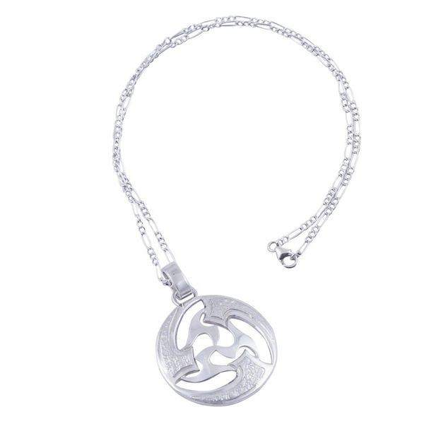 Alternate image for Modern Abstract Andean Silver Pendant Necklace Universe in Motion