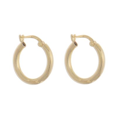 Alternate image for 18k Gold Plated Sterling Silver Hoop Earrings from Peru Classic Sheen