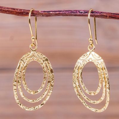 Alternate image for Modern Gold Plated Earrings Peru Artisan Crafted Jewelry Centrifuge