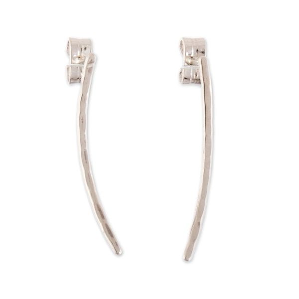 Alternate image for Modern Sterling Silver Climber Earrings in a Polished Finish Shiny Finesse