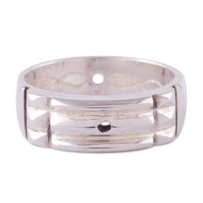 Alternate image for Artisan Crafted Sterling Silver Atlantis Band Ring from Peru Atlantis Power