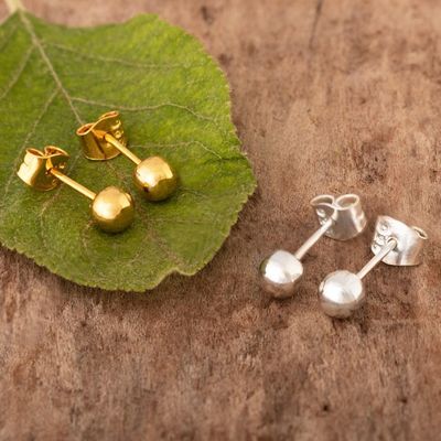 Alternate image for Sterling Silver and 18K Gold Plated Stud Earrings 2 Pairs Heavenly Lights
