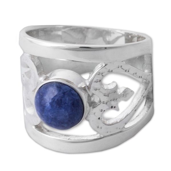 Alternate image for Sodalite and Sterling Silver Cocktail Ring from Peru Inseparable Love