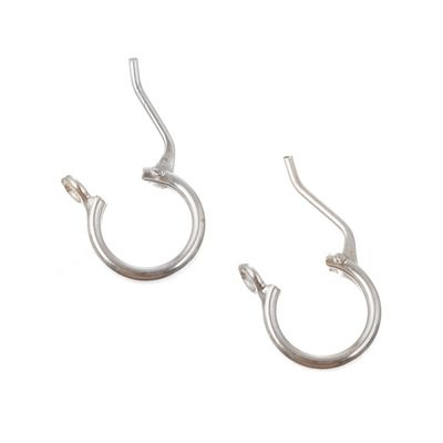 Alternate image for Handmade Modern Sterling Silver Mini Hoop Earrings from Peru Silver Polish