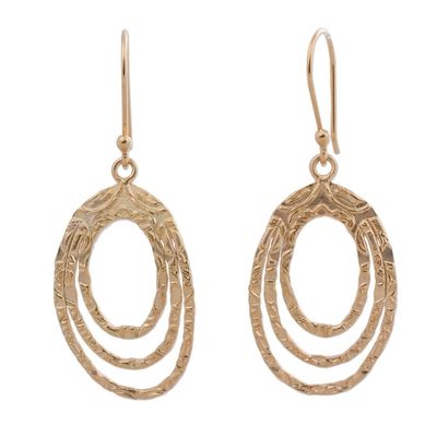 Alternate image for Modern Gold Plated Earrings Peru Artisan Crafted Jewelry Centrifuge