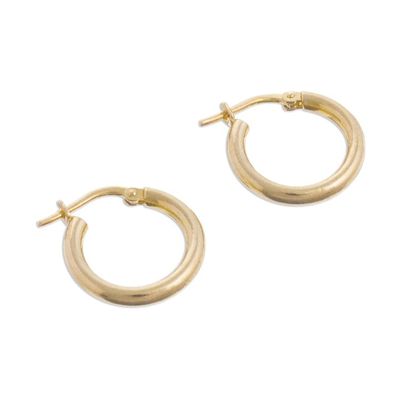 Alternate image for 18k Gold Plated Sterling Silver Hoop Earrings from Peru Classic Sheen