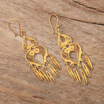 Alternate image for Chandelier Earrings in 24k Gold Plate Catacaos Cascade