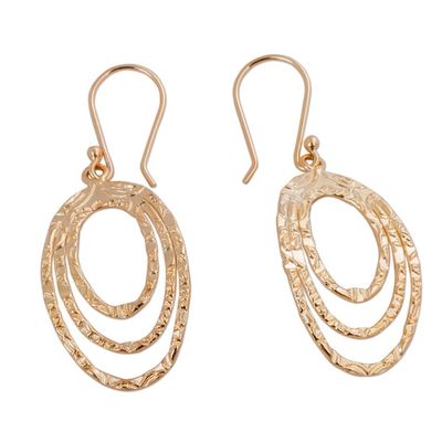 Alternate image for Modern Gold Plated Earrings Peru Artisan Crafted Jewelry Centrifuge