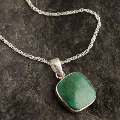 Alternate image for Chrysocolla and Sterling Silver Pendant Necklace Window