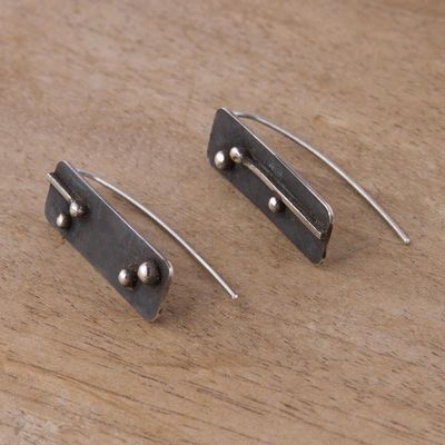 Alternate image for Oxidized Sterling Silver Drop Earrings from Peru Silver Secrets
