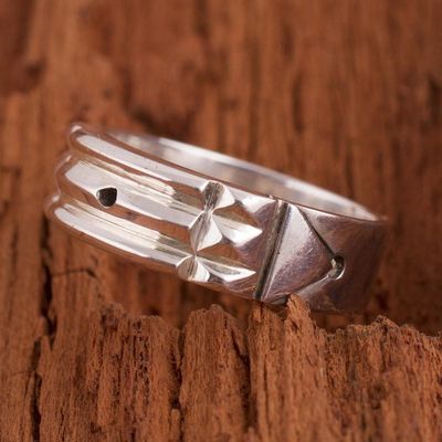 Alternate image for Artisan Crafted Sterling Silver Atlantis Band Ring from Peru Atlantis Power