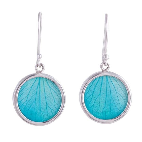 Alternate image for Sterling Silver and Natural Leaf Dangle Earrings from Peru Atlantis Leaves
