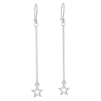 Alternate image for Sterling Silver Star Dangle Earrings from Bali Star Space
