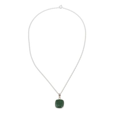 Alternate image for Chrysocolla and Sterling Silver Pendant Necklace Window