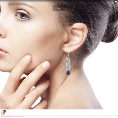 Alternate image for Spiral Lapis Lazuli Filigree Dangle Earrings from Peru Spiral Dance