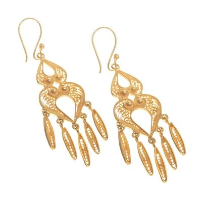 Alternate image for Chandelier Earrings in 24k Gold Plate Catacaos Cascade