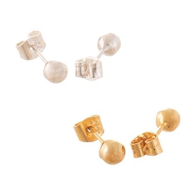 Alternate image for Sterling Silver and 18K Gold Plated Stud Earrings 2 Pairs Heavenly Lights