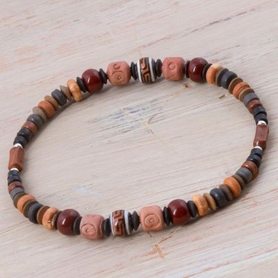 Alternate image for Sterling Silver and Ceramic Brown Jewelry Set from Peru Mountain Force