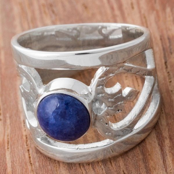 Alternate image for Sodalite and Sterling Silver Cocktail Ring from Peru Inseparable Love