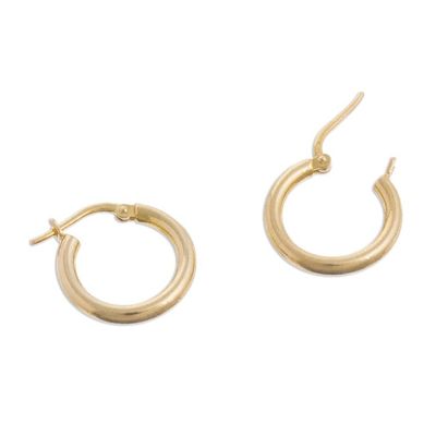 Alternate image for 18k Gold Plated Sterling Silver Hoop Earrings from Peru Classic Sheen