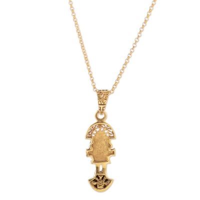 Alternate image for 18K Gold Plated Necklace with Inca Tumi Pendant Solar Tumi
