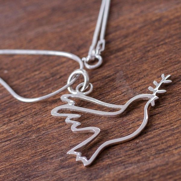 Alternate image for Sterling Silver Quechua Dove Necklace Quechua Dove