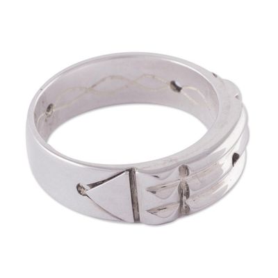 Alternate image for Artisan Crafted Sterling Silver Atlantis Band Ring from Peru Atlantis Power