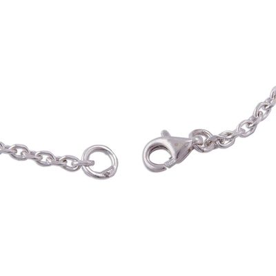 Alternate image for Chrysocolla Chakana Cross Filigree Necklace from Peru Green Valley Chakana