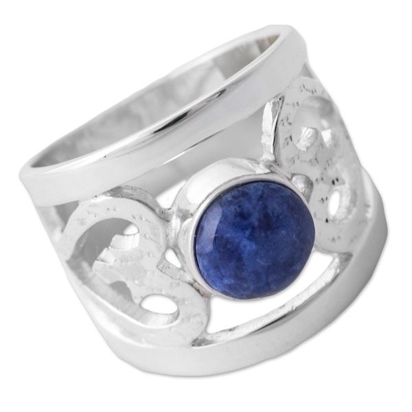 Alternate image for Sodalite and Sterling Silver Cocktail Ring from Peru Inseparable Love