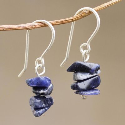 Alternate image for Handmade Sodalite Beaded Dangle Earrings Natures Harmony