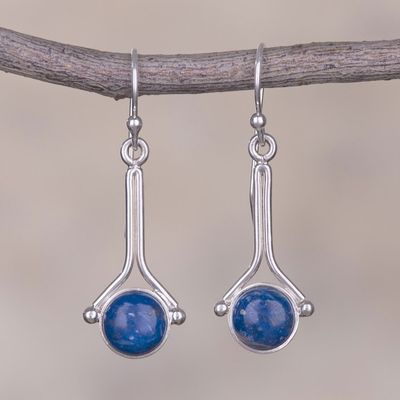 Alternate image for Lapis Lazuli and Sterling Silver Earrings from Peru Killa Moon