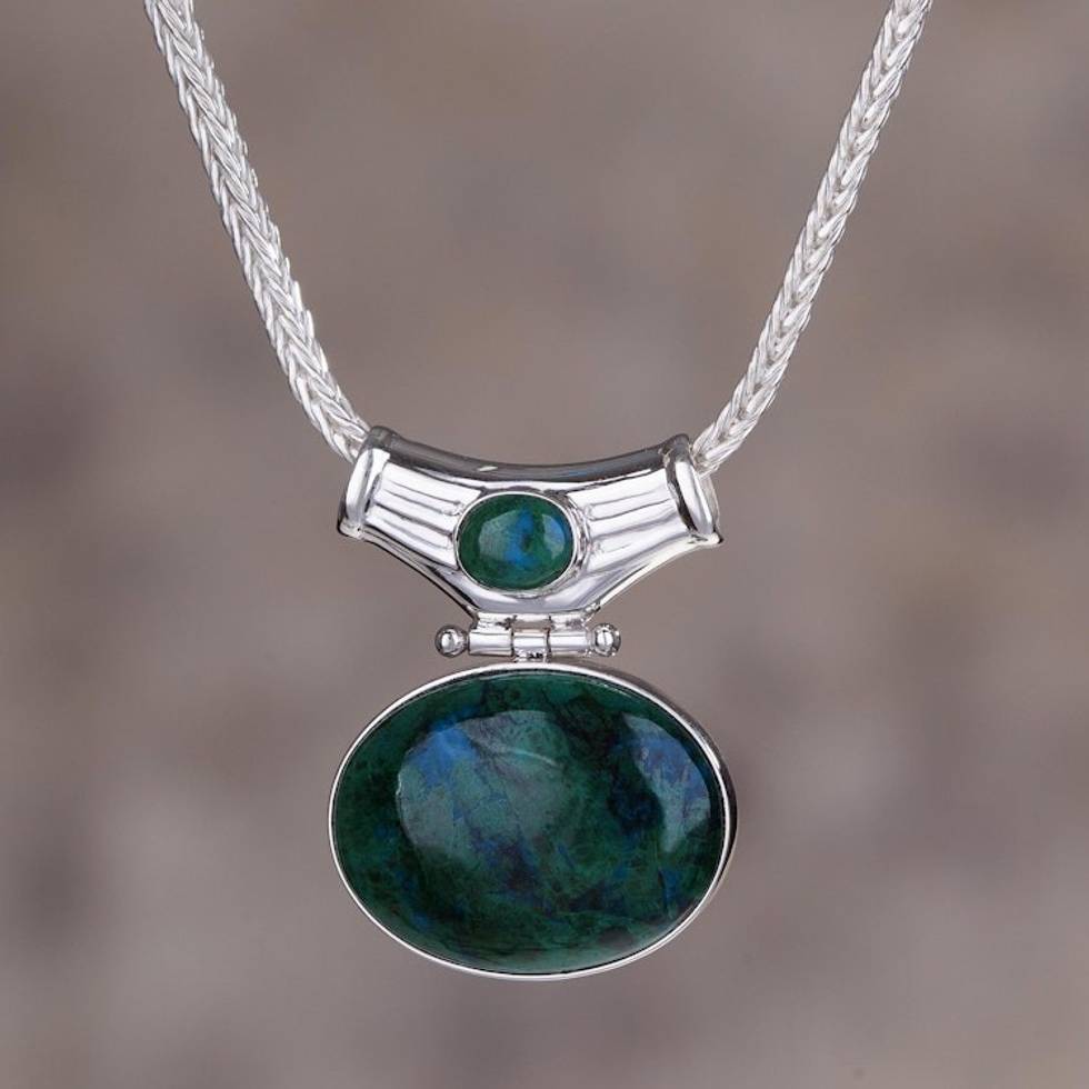 Chrysocolla pendant necklace 'Amazon Wisdom'
