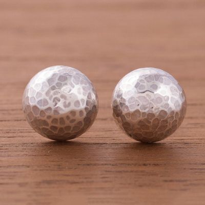 Alternate image for Combination Finish Sterling Silver Stud Earrings from Peru Modern Moons