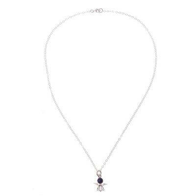 Alternate image for Sodalite Angel Filigree Pendant Necklace from Peru Midnight Angel